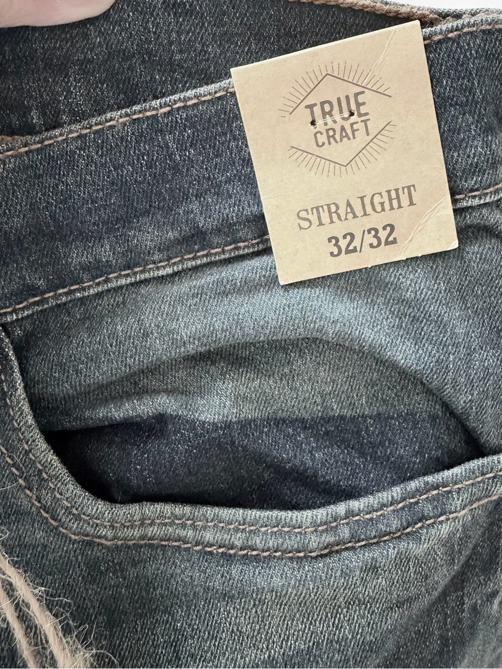 True Craft Slim Straight Jeans in Washed Black-Blue. - Picture 4 of 4